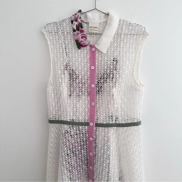 Anthropologie X Tracy Reece 2- Piece Cherry Blossom Midi Shirtdress - Picture 4 of 14